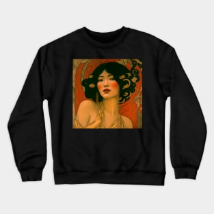 Art Deco Style Woman Crewneck Sweatshirt